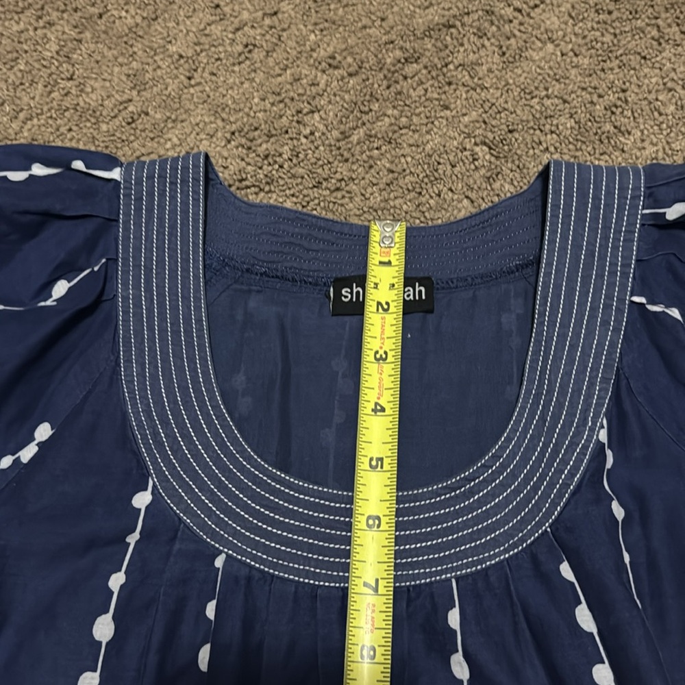 Shiraleah Dress-Sz S-Cotton-Blue/White/Pink-Floral-Lined-EUC - Picture 14 of 15